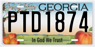 GA license plate PTD1874