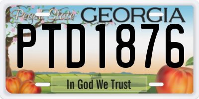 GA license plate PTD1876