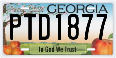 GA license plate PTD1877