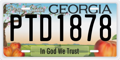 GA license plate PTD1878