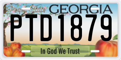 GA license plate PTD1879