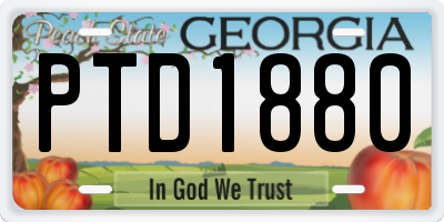 GA license plate PTD1880