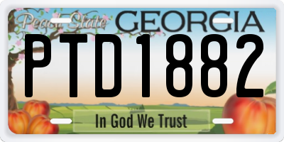 GA license plate PTD1882