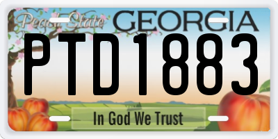 GA license plate PTD1883