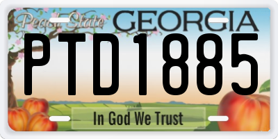 GA license plate PTD1885