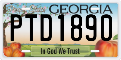 GA license plate PTD1890