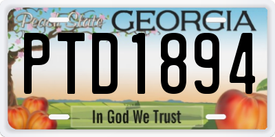 GA license plate PTD1894