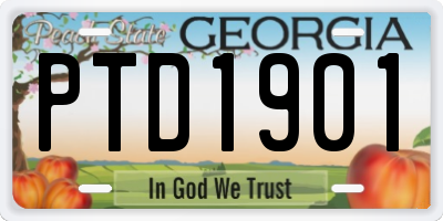 GA license plate PTD1901