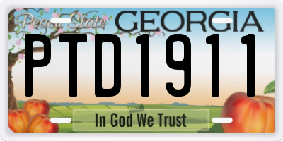 GA license plate PTD1911