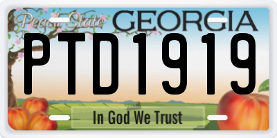 GA license plate PTD1919