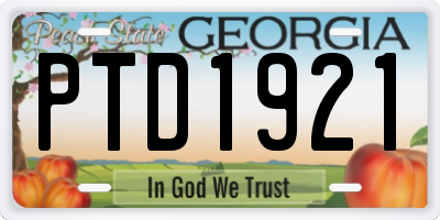 GA license plate PTD1921