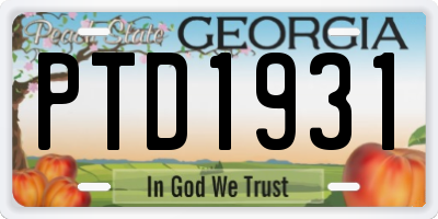 GA license plate PTD1931
