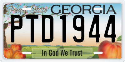 GA license plate PTD1944