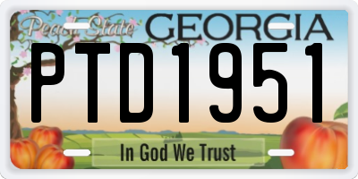 GA license plate PTD1951