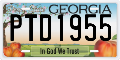GA license plate PTD1955
