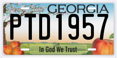 GA license plate PTD1957