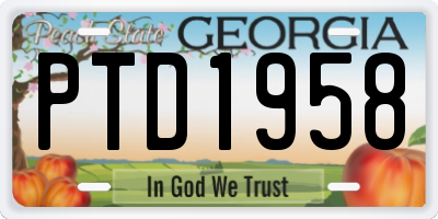 GA license plate PTD1958
