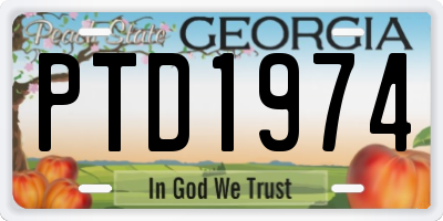 GA license plate PTD1974