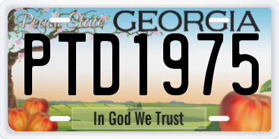 GA license plate PTD1975