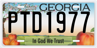 GA license plate PTD1977