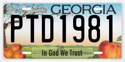 GA license plate PTD1981