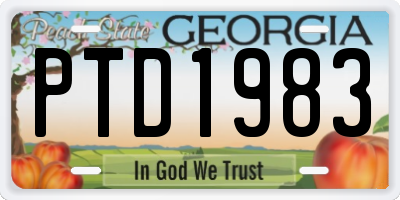 GA license plate PTD1983