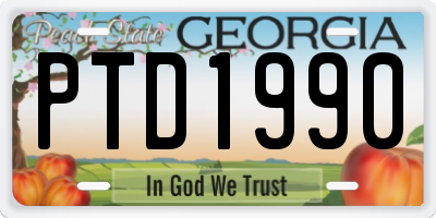 GA license plate PTD1990