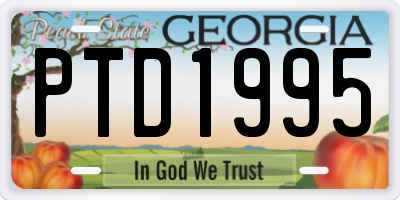 GA license plate PTD1995