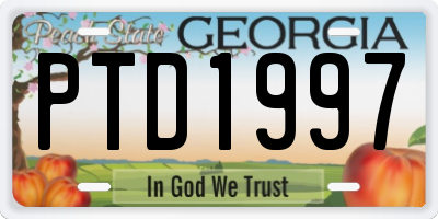 GA license plate PTD1997