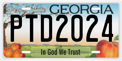 GA license plate PTD2024