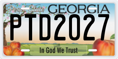GA license plate PTD2027