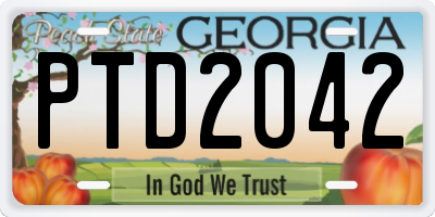 GA license plate PTD2042