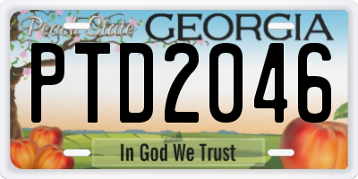 GA license plate PTD2046