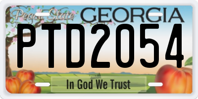 GA license plate PTD2054