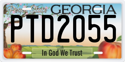 GA license plate PTD2055