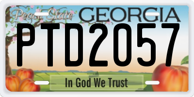 GA license plate PTD2057