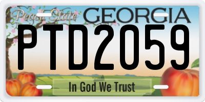 GA license plate PTD2059
