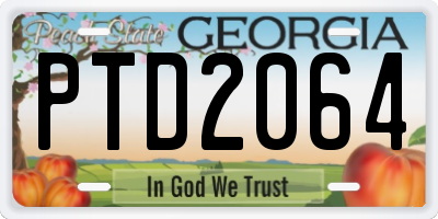 GA license plate PTD2064