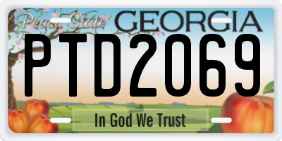 GA license plate PTD2069
