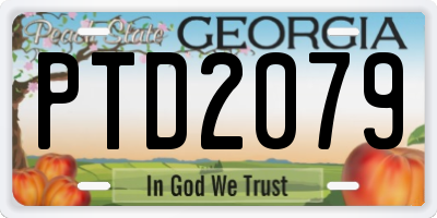 GA license plate PTD2079