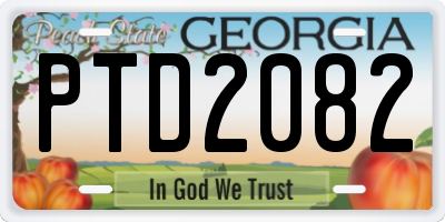 GA license plate PTD2082