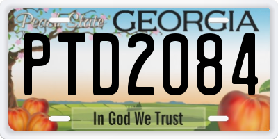 GA license plate PTD2084