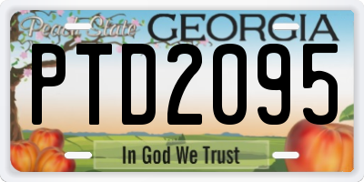 GA license plate PTD2095