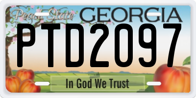 GA license plate PTD2097