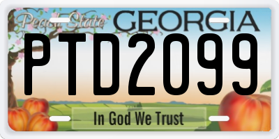 GA license plate PTD2099