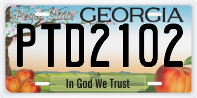 GA license plate PTD2102