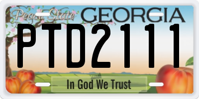 GA license plate PTD2111