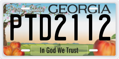 GA license plate PTD2112