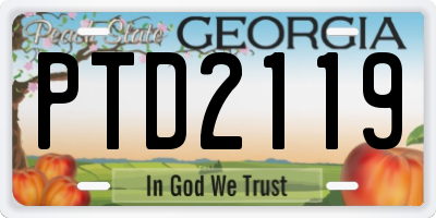 GA license plate PTD2119