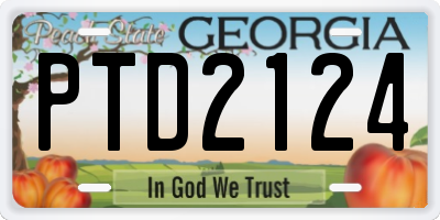 GA license plate PTD2124